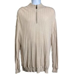 Family Britches Men’s Cardigan Sweater‎ Jacket Zip Front Sz XL Tan Pima Cotton